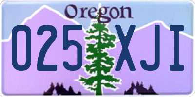 OR license plate 025XJI