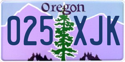 OR license plate 025XJK