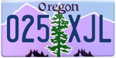 OR license plate 025XJL