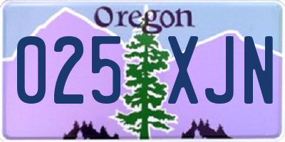 OR license plate 025XJN