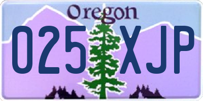 OR license plate 025XJP