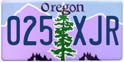 OR license plate 025XJR