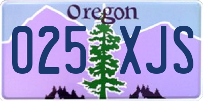 OR license plate 025XJS