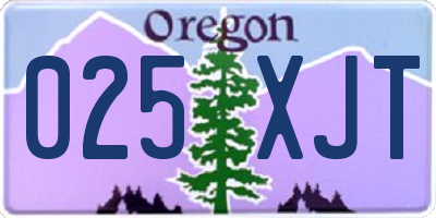 OR license plate 025XJT