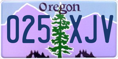 OR license plate 025XJV