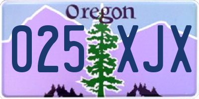 OR license plate 025XJX