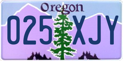OR license plate 025XJY