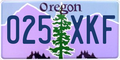 OR license plate 025XKF