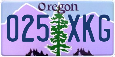OR license plate 025XKG