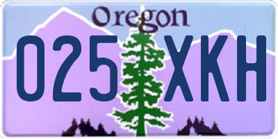 OR license plate 025XKH