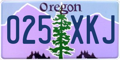 OR license plate 025XKJ