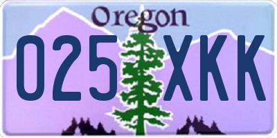 OR license plate 025XKK