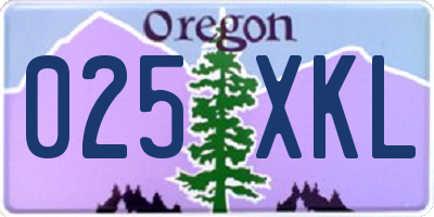 OR license plate 025XKL