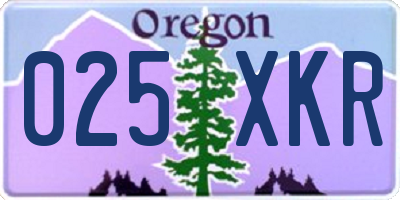 OR license plate 025XKR