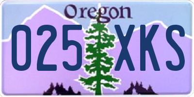OR license plate 025XKS