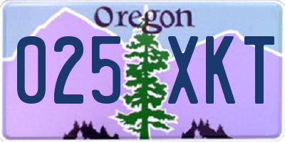 OR license plate 025XKT