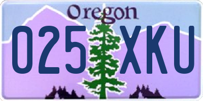 OR license plate 025XKU