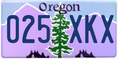 OR license plate 025XKX