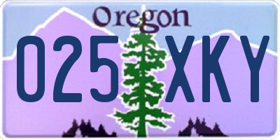 OR license plate 025XKY