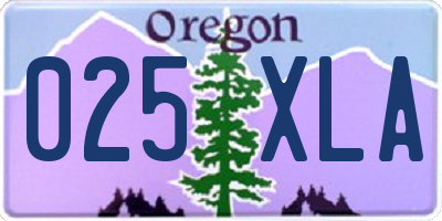 OR license plate 025XLA