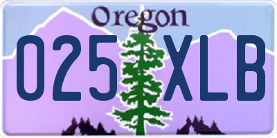 OR license plate 025XLB