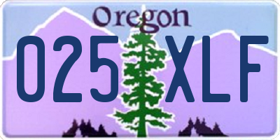 OR license plate 025XLF