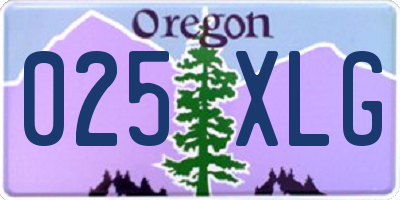 OR license plate 025XLG