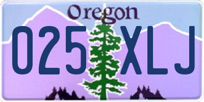 OR license plate 025XLJ