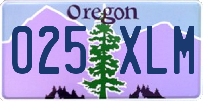OR license plate 025XLM