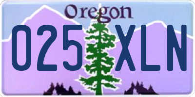 OR license plate 025XLN