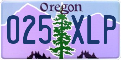 OR license plate 025XLP