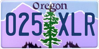 OR license plate 025XLR