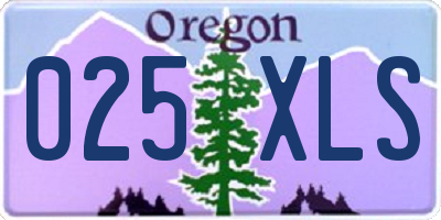OR license plate 025XLS
