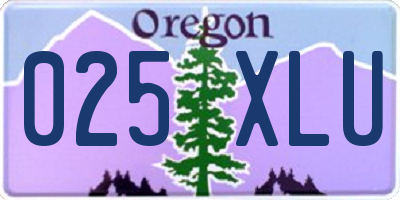 OR license plate 025XLU