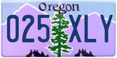 OR license plate 025XLY