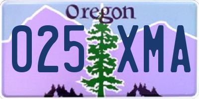 OR license plate 025XMA