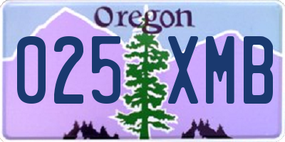 OR license plate 025XMB