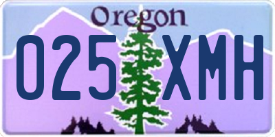 OR license plate 025XMH