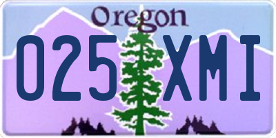 OR license plate 025XMI