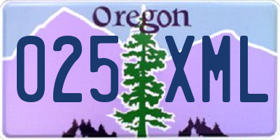 OR license plate 025XML