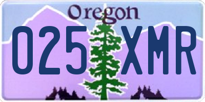 OR license plate 025XMR