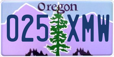 OR license plate 025XMW