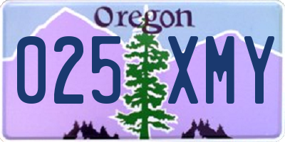 OR license plate 025XMY