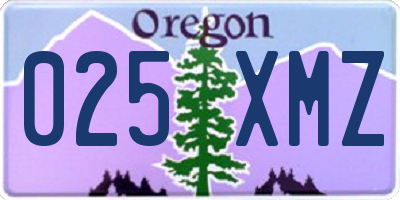 OR license plate 025XMZ