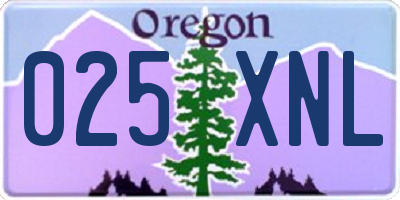 OR license plate 025XNL