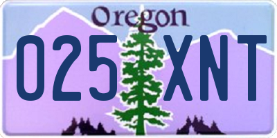OR license plate 025XNT