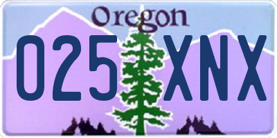 OR license plate 025XNX