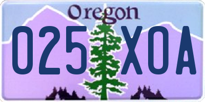 OR license plate 025XOA