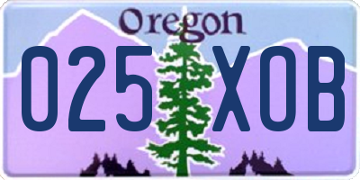 OR license plate 025XOB
