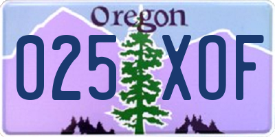 OR license plate 025XOF